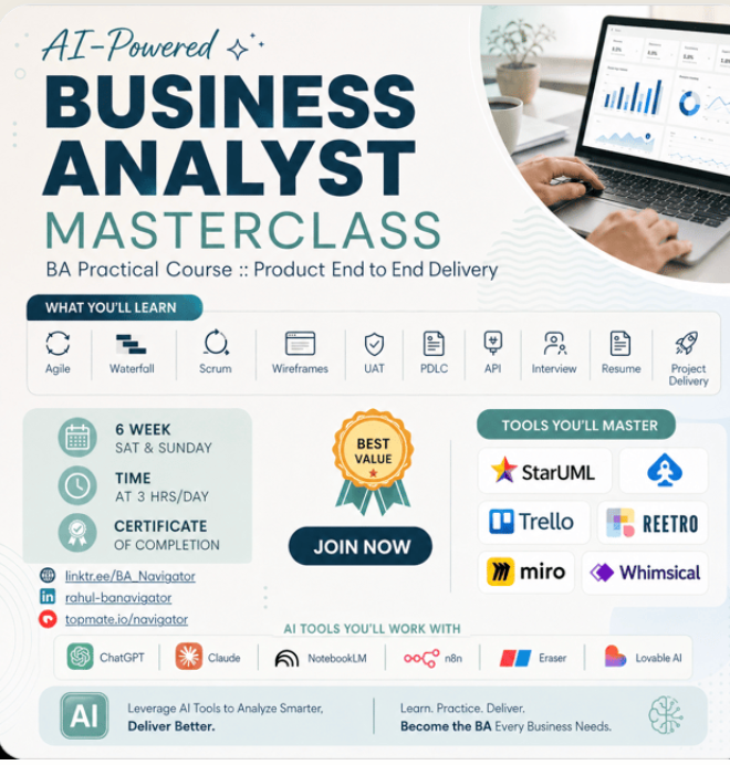 AI-Powered Business Analyst Masterclass — BA Practical Course :: Product End to End Delivery